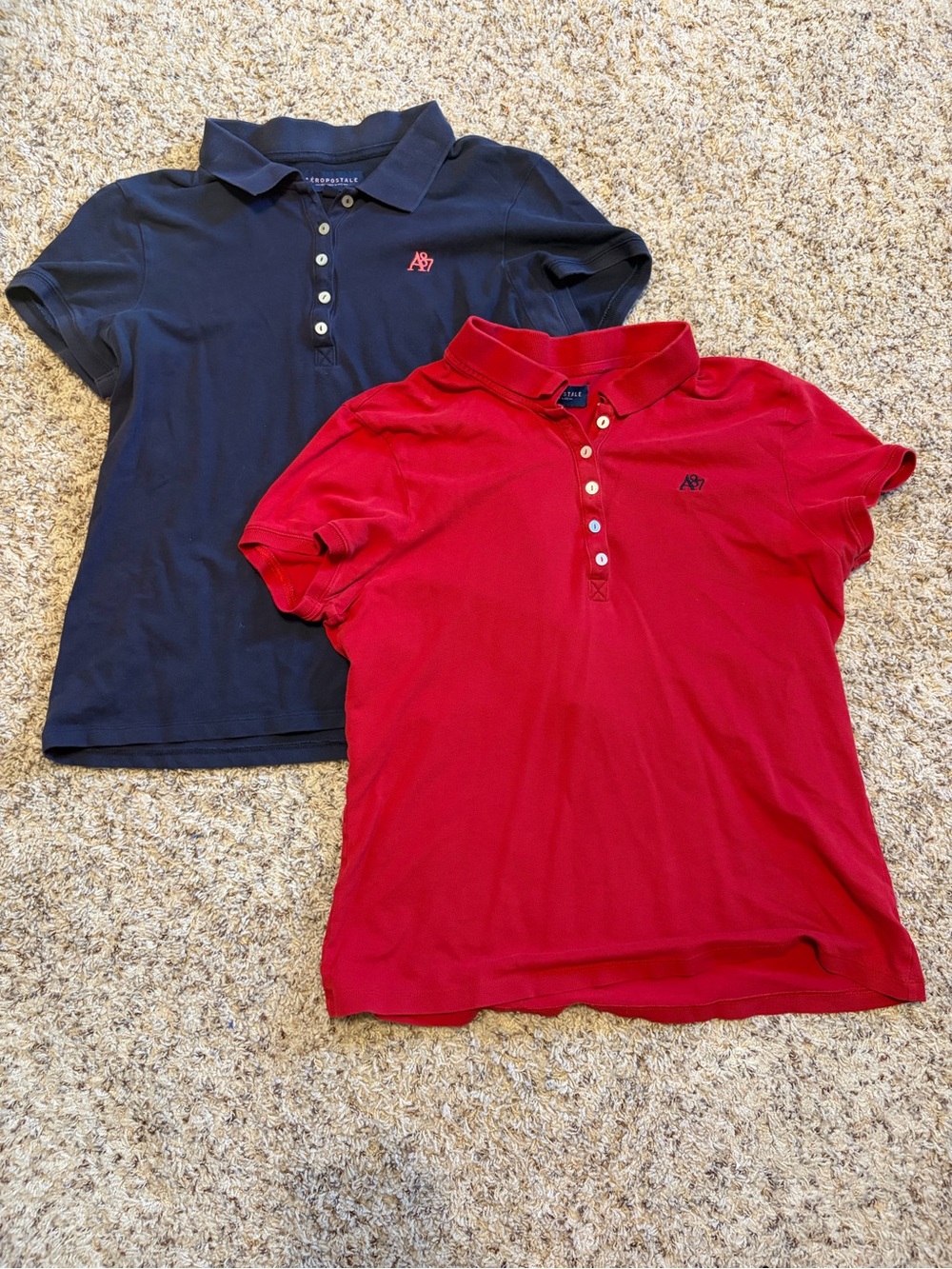 Aeropostale Kids 2-Pack Polo Shirts - Navy & Red